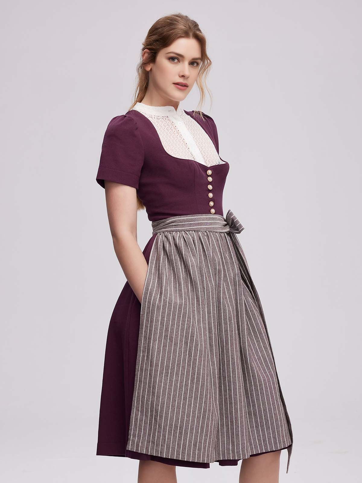 Dirndl in Blau und Beige