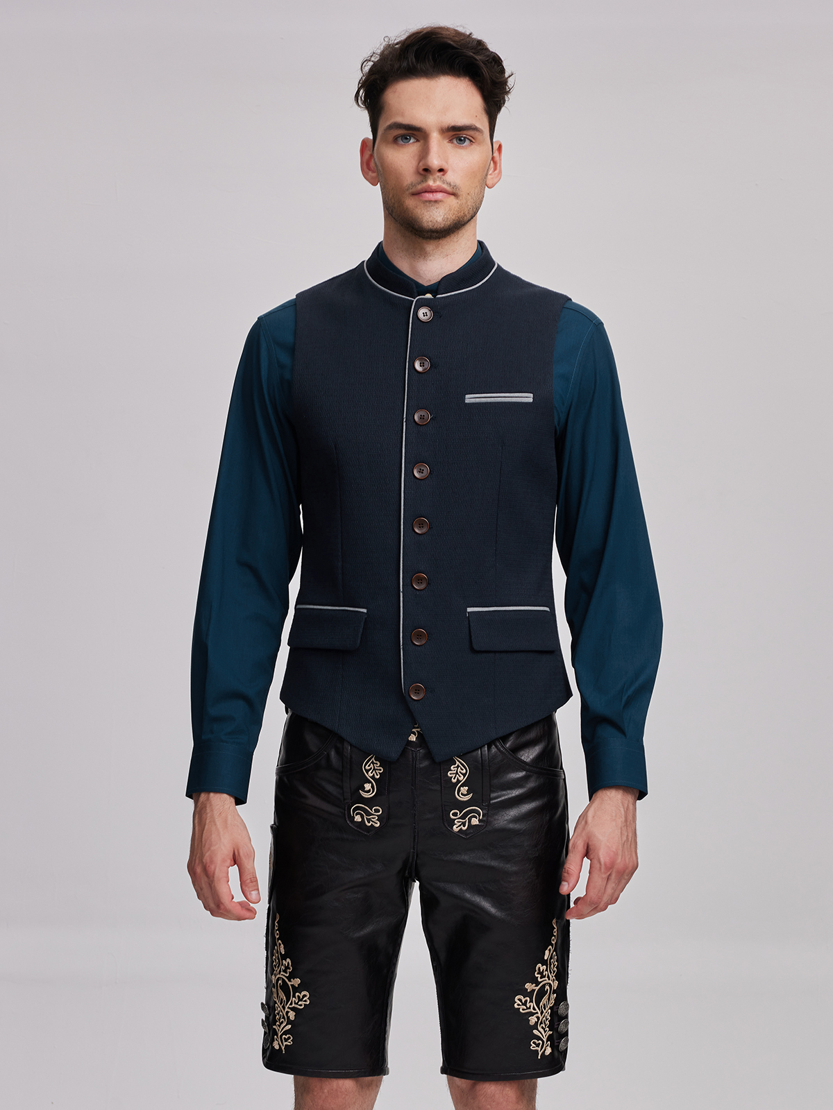 Elegante blaue Dirndl-Bluse