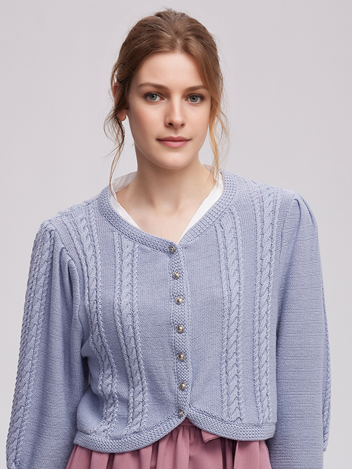 Dirndlbluse Spitze in Blau