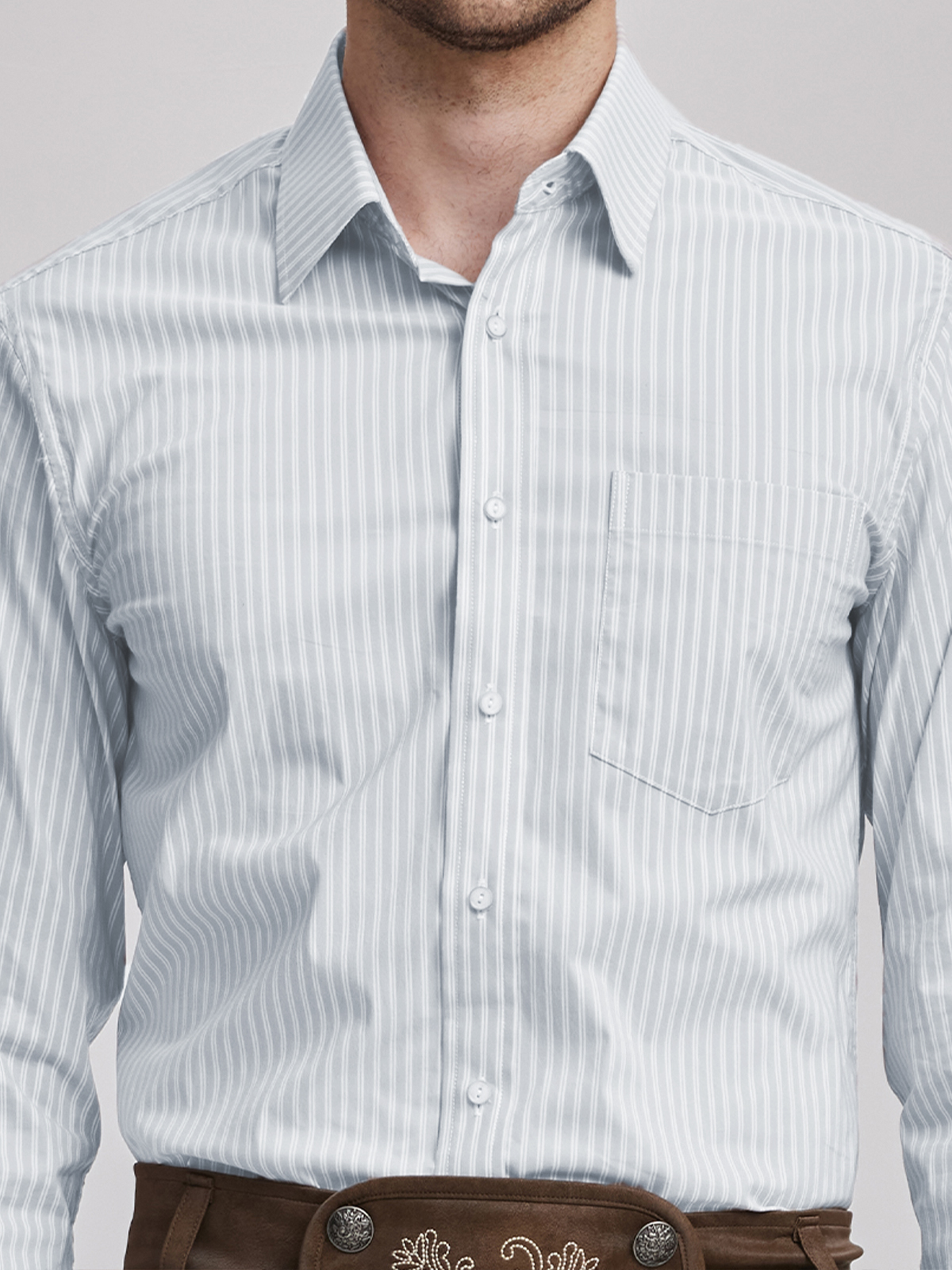 Lange Dirndlbluse in Grau