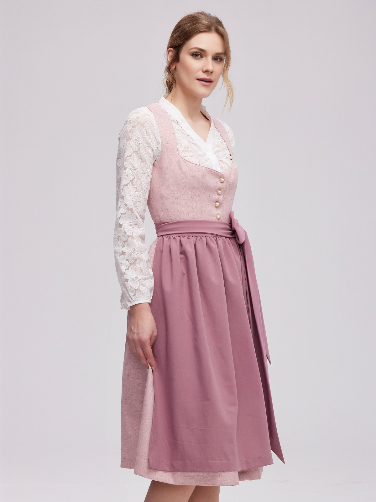 Dirndl in Rosa mit Samt-Optik
